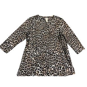 CHICOS Cheetah Print Tunic Top SZ 1 Small